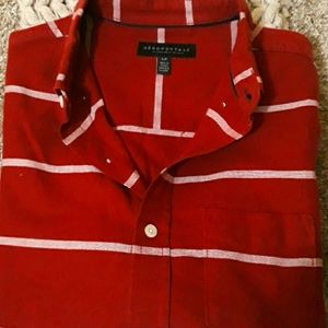 Aeropostale Men's Red White Stripes Long Sleeve